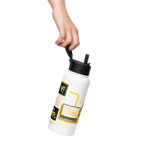 Stainless Steel Water Bottle with a Straw Lid - Image 2